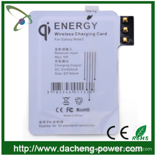 Hotly wholesale QI Wireless Charger Receiver for Samsung Galaxy NOTE3